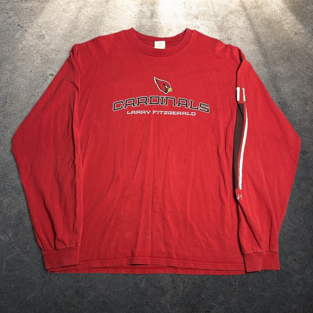 Anvil Arizona Cardinals Larry Fitzgerald Long Sleeve Shirt Red XL Skater Retro